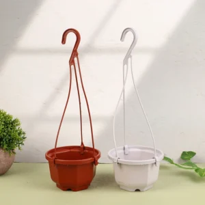 1Pc Hanging Mini Octagonal Flowerpot Plastic Flower Pot Succulent Orchid Hanging Pot For Balcony Garden Planting Supplies