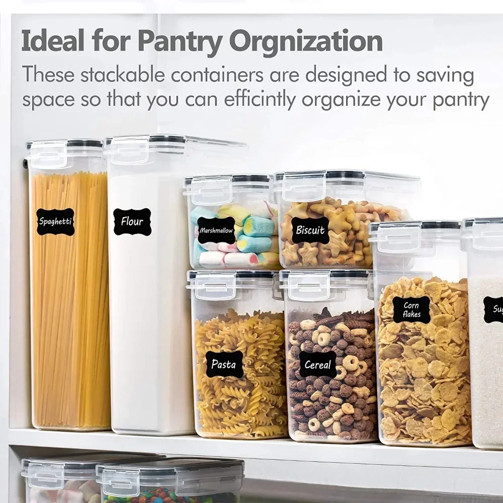 Kitchen Food Storage Containers Set, Pantry Organization and with Easy Lock Lids, 8 Pieces &Organ - Image 3