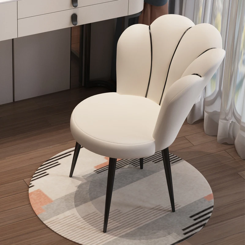 Modern velvet living room relax chair Dining room backrest stool INS design bedroom makeup chair dresser stool Nordic Furniture - Image 2