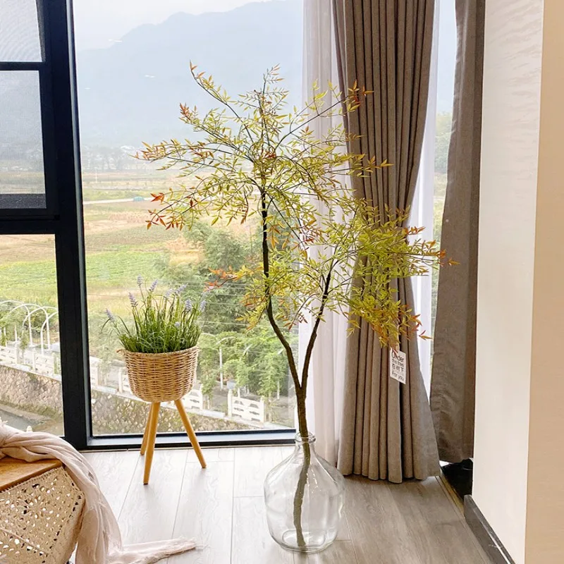 New Artificial Southern India Large Bamboo Leaf Tropical Rainforest Green Tree Garden Outdoor Living Room Bonsai Home Decoration - Image 5