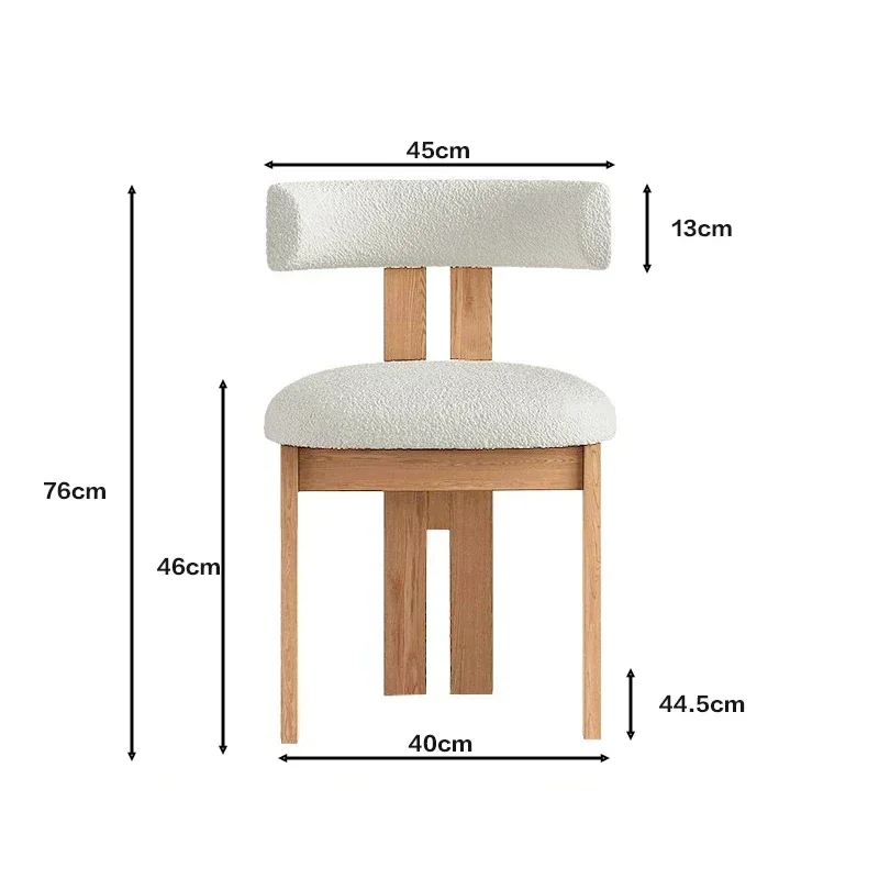 Vintage Designer Chairs High-end Solid Wood Home Dining Room Furniture Light Luxury Living Room Leisure Stools with Backrest - Image 6